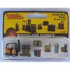 Woodland Scenics A1934 Carrelli elevatori carrelli carrelli carrelli casse bombole di gas figure traccia H0 HO 1:87
