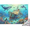 XiaopangXY Sunken Shipwreck Puzzles per adulti 1000Pc Materiale riciclato Whales Turtles Puzzle gioco educativo Decompression Parent Child gioco accessori per la casa 38x26cm/1000 pezzi