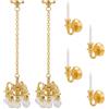 FREEBLOSS 4pcs Dollhouse Wall Light e 2pcs Lampadario Casa Delle Bambole Mobili Set di Accessori Candela In Miniatura Mobili Set di Mobili in Miniatura per Piccola Casa di Bambola Decor