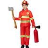 Funidelia | Costume da pompiere per bambina e bambino Fuoco, Professioni - Costume per bambini e accessori per Feste, Carnevale e Halloween - Rosso