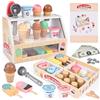 Diealles Shine Gelateria Giocattolo per Bambini, Diealles Shine 45PCS Gelateria in Legno Giochi di Ruolo, Gelato in Legno Accessori da Cucina per Bambini Regalo