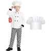 Fun Shack Costume Chef Bambino, Costume Cuoco Halloween Bambino, 3-4 anni