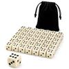 Bnnrjia 100 Pz Dadi da Gioco, 14 mm Dadi in Acrilico Angoli Arrotondati, Giallo avorio