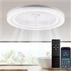 Litglobe Ventilatore da Soffitto con Luce,70W Ventilatore da Soffitto con Luce e Telecomando & APP,Ultra-Silenzioso|6 Velocità| Motore DC Reversibile|Dimmerabile Plafoniera con Ventilatore,Ø50cm