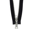 Erlif Chiusure lampo a 2 vie in metallo argento, chiusura lampo a 2 vie divisibile (nero - 322, 85 cm)
