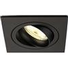 Ledvion faretto da incasso LED quadrato nero 3W dimmerabile bianco caldo | Foro di incasso Ø92mm; Per ambienti interni asciutti soggiorno cucina e corridoio; Sorgente LED integrata inclusa