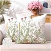 Brylleii Set di 2 Federe Cuscini per Divano 40x40 Impermeabili Esterno Fodere per Cuscini Decorativi con Cerniera Finto Lino Floreale Copricuscini Decorativa Vintage per Giardino Patio Soggiorno