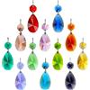 GOLDENHAITAI 12 prismi di cristallo a goccia da 38 mm con perline ottagonali in vetro, per lampadari, feste di nozze, decorazioni natalizie GOLDENHAITAI (multicolore)