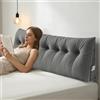 HUOLE Cuscino di lettura compensato triangolare Cuscino per testiera del letto Cuscini lunghi per divano letto riposo letto cuneo per leggere rilassarsi cuscino di lettura triangolare,200*50*20 cm-grigio
