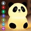 Aigostar Panda Luce Notturna Bambini, 7 Colori + Bianco Caldo, Tattile