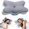 XEUXKER Cuscino Cervicale per Dormire, Cuscino Ergonomico in Memory Foam, 2 in 1 Cuscino a Farfalla per ogni posizione del sonno, federa sfoderabile e lavabile, 62×41×8/10 cm