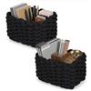 Mujiluxe Cestino portaoggetti,Cestino bagno,Dimensioni: 19x15x12 cm, 2 Pezzi, Nero | Ideale per riporre articoli da toeletta, calzini e prodotti per la cura della pelle in bagno, nell'armadio e sulla toeletta