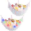ROTKUSZ Amaca Giocattolo per Animali di Peluche, Rete Portaoggetti con Luce a LED, Grande Rete da Appendere Ad Angolo, Amache Portaoggetti per Peluche di Giocattoli, per Camera dei Bambini