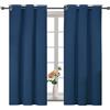 YSTELLAA Tende 100% Oscuranti Per Interni 2 Pezzi, 117×137cm, Effetto Lino, Tende Termiche, Con Anelli, Tenda Termica Isolante Freddo E Caldo, Fonoassorbenti, Moderne, Blu
