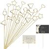 Pushiibee Porta Segnaposto Floreali, 30 Pezzi Clip Numero Tavolo, 30 Cm Porta Foto in Metallo 6 Stili Porta Foto Fiore Oro Porta Carte Segnatavolo per Matrimonio Compleanno Festa