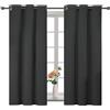 YSTELLAA Tende 100% Oscuranti Per Interni 2 Pezzi, 117×137cm, Effetto Lino, Tende Termiche, Con Anelli, Tenda Termica Isolante Freddo E Caldo, Fonoassorbenti, Moderne, Nero