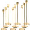 BARAKYEG Candelabro Set di 9 Oro Portacandele di Diverse Dimensioni23/28/33 cm per Candele Coniche da 2.2cm,Candeliere da Tavolo Ornamento Decorazioni per Matrimoni,Compleanni,Natale,Halloween Regalo