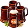 KADAX Boccale da birra in ceramica, lavabile in lavastoviglie, con manico maneggevole, brocca per vino, birra, vin brulè e miele liquido (4, 500 ml)