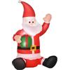 HOMCOM 120cm Babbo Natale Gonfiabile e Gigante Impermeabile da Esterno