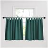 PONY DANCE Tende Oscuranti Termiche da Interno per Camera da Letto | per Soggiorno, con Passanti, Divisorie, per Separa Ambienti, Privacy, Blackout, 2 Pezzi L 140 x A 120 CM, Verde Scuro