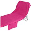 Casatessile Telo Mare Sdraio Spugna Comodo Cotone 70x185 cm. con Tasche Telo Copri Sdraio con Elastici, Telo Mare Sdraio Cotone, Telo Lettino con Tasche - Fuxia