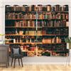 SDOTPMT Sala studio Libreria Tenda della finestra Annata Libreria Occidentale Classico Libri Bambini Educazione Tende per finestre per Biblioteca Aula Tende opache 168x229cm, 2 Pannelli