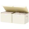 GUOHNHE Scatole Portaoggetti con Coperchio, 38x25x25 cm, Set di 2, Beige | Contenitore Pieghevole in Tessuto, Scatole con 2 Maniglie, Unità Di Organizzazione, Organizzatori Pratici per Libri
