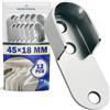 MONTERAL 12x Supporto Asta Armadio Ovali 45x18mm - Supporto per Armadio Acciaio
