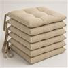 Generico Set 6 Cuscini Sedia con Laccetto 40x40 Morbidone 4 Punti Beige | Tinta Unita