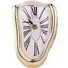 Winnfy Orologio di Fusione Orologio Curvo Surrealista Salvador Dali Stile Home Office Mensola Scrivania Tavolo Divertente Regalo Creativo a Forma di L Dorato