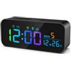 Cormyvo Sveglia Digitale da Comodino, Orologio da Tavolo avec Écran LED | Volume e Luminosità Regolabili, Alimentazione a rete/Batteria, con Funzione Snooze