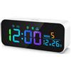 Cormyvo Sveglia Digitale da Comodino, Orologio da Tavolo avec Écran LED | Volume e Luminosità Regolabili, Alimentazione a rete/Batteria, con Funzione Snooze
