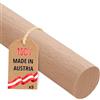 Gedotec Bacchetta tonda in faggio liscia | bacchette in legno | bastoncini hobby 35 x 1000 mm | confezione da 5 | bacchette in faggio per hobby | asta in legno massello | bastoncini