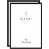 Veelot® 2x Cornice per Foto DIN A4 21x29.7cm,Alluminio Metallo,Nero,Cornice per 21 x30cm,Disegni per Bambini,certificati di documenti e diplomi,Montaggio a parete o esposizione da tavolo