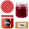 KADAX Set di 10 barattoli in vetro 200ml Ø66 Cuori Rossi - tappo a vite ermetico, lavabili in lavastoviglie, per marmellate, miele, conserve e spezie