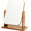 Fiwooze Specchio da tavolo in legno, in piedi, in legno, piccolo specchio per toeletta, scrivania, camera da letto, 24 x 19 cm
