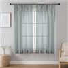 Joydeco Tende Effetto Lino per Interni con Fettuccia 2 Pezzi L 140 X A 145 CM Tende Semitrasparenti per Camera da Letto e Soggiorno Finestra Moderne, Blu Grisaceo
