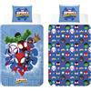 BrandMac Marvel Spidey E I Suoi Fantastici Amici Set di Biancheria da Letto Reversibile | Copripiumino 140×200 cm + Federa 50×70 cm | 100% Cotone | Biancheria da Letto Ufficiale Marvel per Bambini