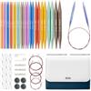 RUIDI Set Ferri Circolari Intercambiabili, 13 Paia Ferri da Maglia | 3,0-10 mm Ferri Circolari in Alluminio, Kit Ferri da Maglia con Punte 13 cm e 4 Cavi (60/80/100/120 cm)