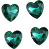 Blausky 20 pezzi da 16 mm a forma di cuore con strass a forma di cuore in vetro, decorazione a forma di cuore, pietre decorative colorate a forma di cuore, per gioielli fai da te, colore: verde