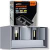 GASIASHOP SRL UNIVERSO ES30-G3C LAMPADA APPLIQUE LED DA MURO GRIGIA 24W DOPPIO FASCIO LUMINOSO REGOLABILE CON SWITCH CCT PER SELEZIONE LUCE 3000K/4000K/6500K IP65