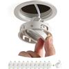 HOMEOW Faretti da Incasso per Cartongesso Bianco Dimmerabili 6W | Faretti LED Soffitto 230V IP44 per Bagno, Faretto foro 72mm - 80mm Interno Cusina, Set di 10 + 1 Módulo LED Sostituibile