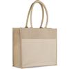 Subito disponibile Borsa Shopper Shopping in Juta con Tasca Esterna di Cotone