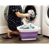 Sammart 25L Cesto portabiancheria pieghevole, portatile, contenitore portaoggetti, contenitore salvaspazio per auto, TPE e PP., Lt, viola., 49x37.5x25.5cm