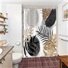 Uiiooazy Tenda Doccia Antimuffa 150x200cm Nero Grigio Tropicale Boho Chic | Tenda Doccia Astratta Giungla Foglie di Palma Impermeabile Tessuto in Poliestere Lavabile per Vasca da Bagno con 10 Anelli