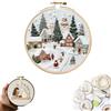 CHONGQILAO Kit Ricamo Punto Croce Natale, Set da Ricamo per Principianti, Kits da Ricamos Natale per Adulti, Kits Ricamos Principianti Natales, Kit per Punto Croce Natalizia per Decorazione Domestica (A)