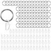 Foonary Anelli Tenda, 65 Anelli Tenda, Diametro Interno 30 Mm | Metallo con 65 ganci in plastica, adatto per aste, finestre, porte, tende da doccia e tessuti