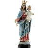 Holyart Statue in resina e PVC: Statua Maria Ausiliatrice base effetto legno resina 20 cm