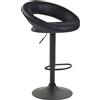 CLP Sedia da bar Olinda - rivestimento in ecopelle, struttura in metallo nero - colore nero