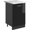 Vicco Mobiletto base cucina R-Line, Nero lucido/Antracite 50 cm | 1 Anta · Piano di lavoro incl. · Piedini regolabili in altezza · 1 Ripiano · ✓ Liberamente combinabile